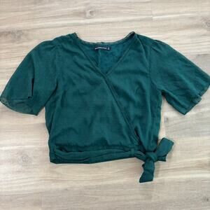 Abercrombie & Fitch Green Wrap Blouse